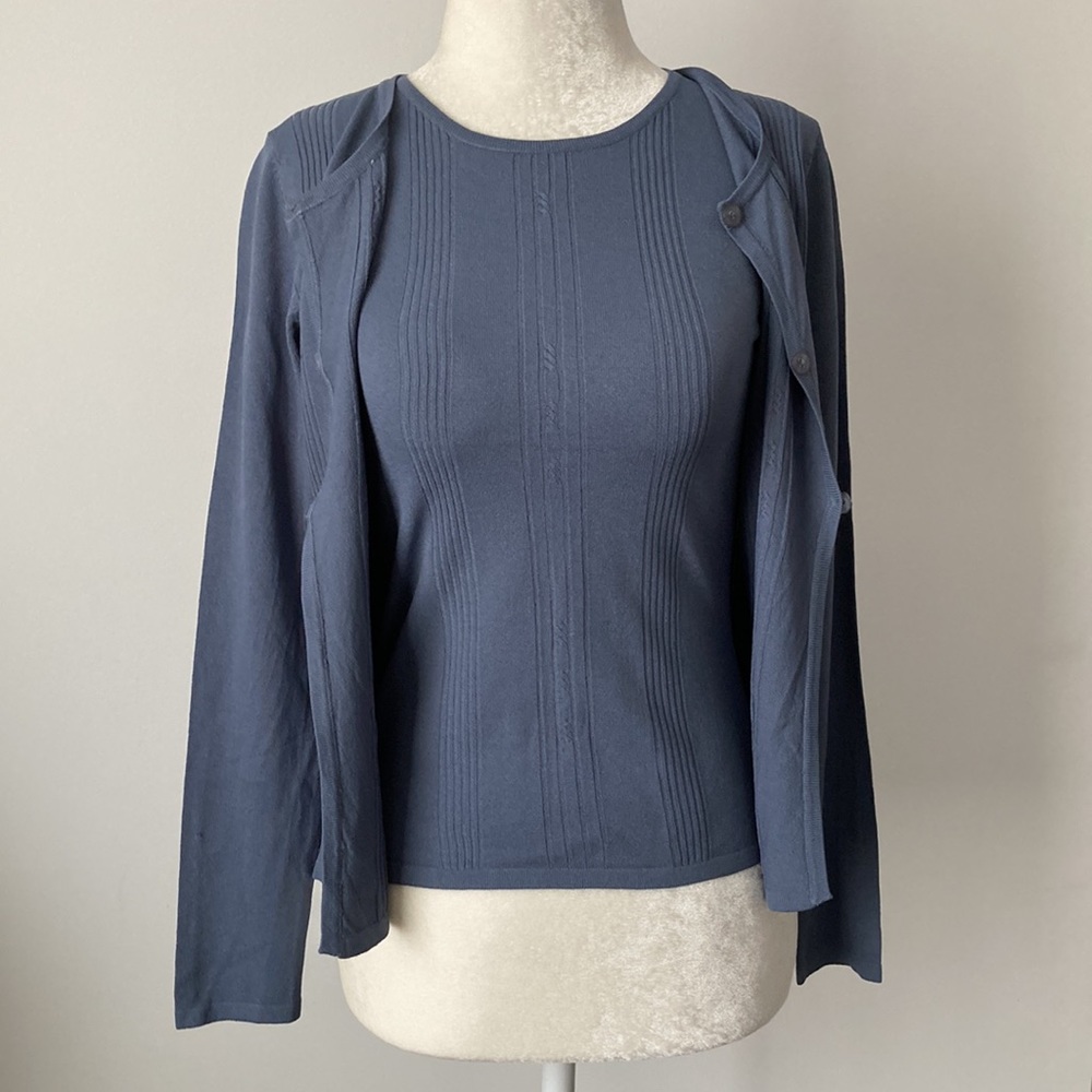 Co-Ord Rib-Knit Cardigan Sweater Set - Picture 7 of 11